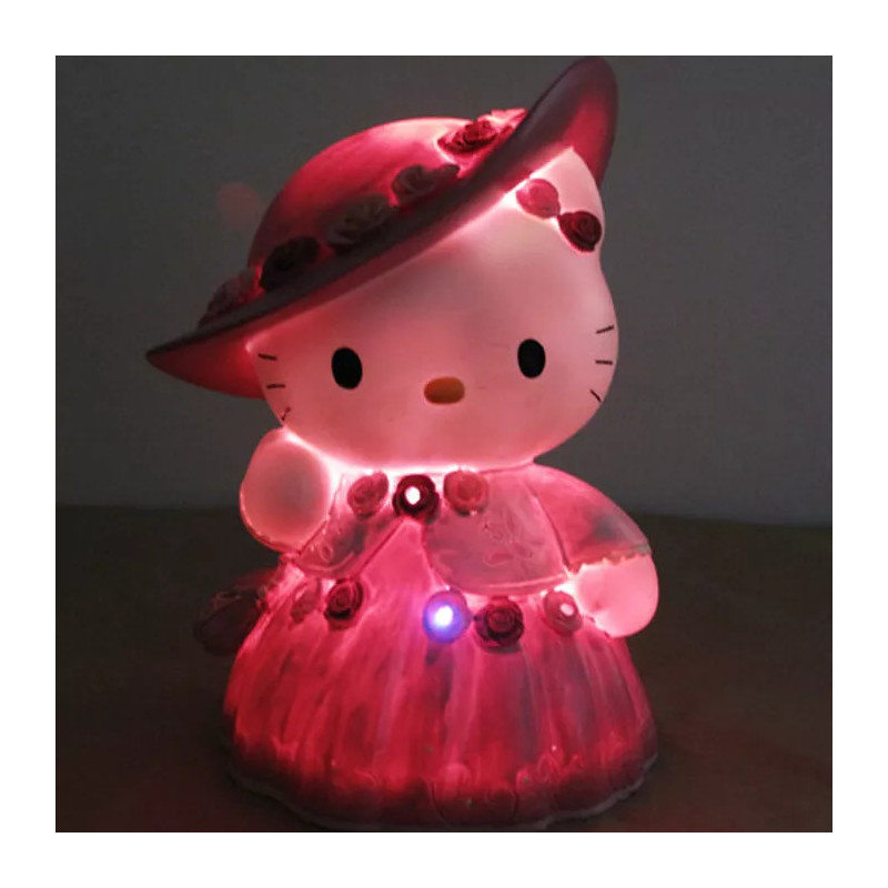 Sanrio Hello Kitty Ceramic Pink Lady LED Light | Charming Home Decor