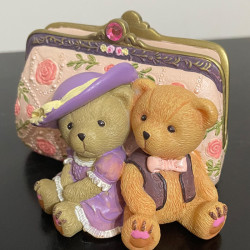 Couple Bear Wallet Business Card Holder Ceramic Limited Edition Collectible