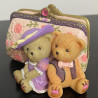 Couple Bear Wallet Business Card Holder Ceramic Limited Edition Collectible